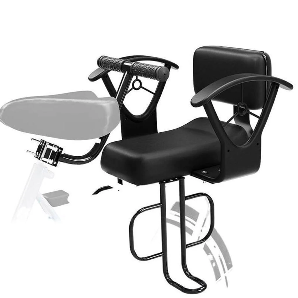 

Bicycle Rear Child Seat Mountain Bike 1-10 Years Old Children Universal Rear Seat with Pedals and Armrests Leather Bike Saddle