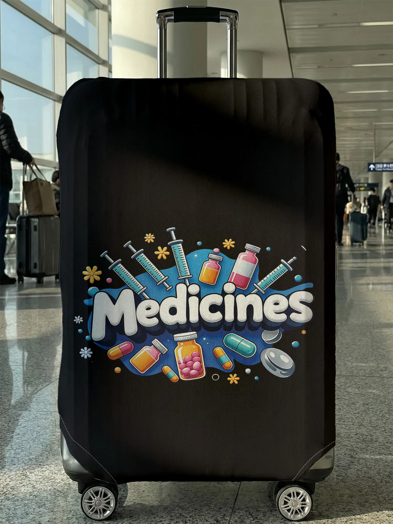 

Medical element cartoon luggage protection cover, suitable for 18-32 inch luggage covers, luggage handle gloves, travel accessor