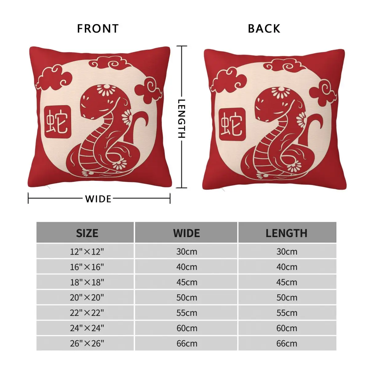 Chinese Zodiac Snake Pillowcase Polyester Linen Velvet Pattern Zip Decor Pillow Case Home Cushion Cover 18