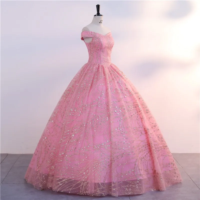 

Real Picture Elegant Pink Quinceanera Dresses Cap Sleeve Puffy Prom Birthday Party vestidos de fiesta elegantes para mujer2024