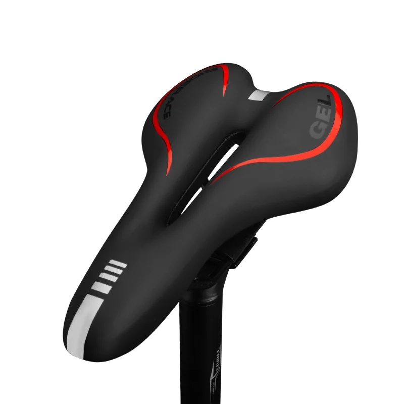 Bike Saddle Gel MTB Mountain Road Cycling Seat For Men Women PU Leather Silicone Comfortable Soft Shockproof Bicycle Cushion