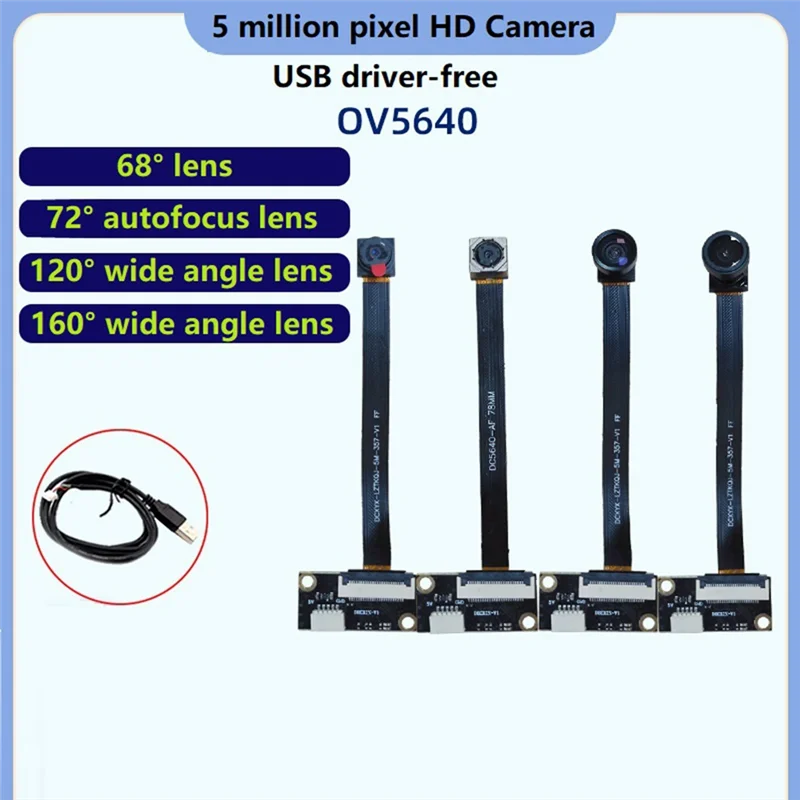 ABZZ-OV5640 5 مليون وحدة كاميرا فيديو دفتر USB وحدة خالية من محرك DIY بها بنفسك مكون إلكتروني متين ، 72 درجة Auto-F #3