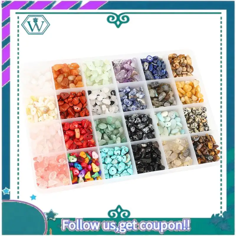 

A09P 3969Pcs Irregular Gemstone Beads Kit With Spacer Beads Lobster Clasps Elastic Jump Rings For DIY Jewelry Making Supplies