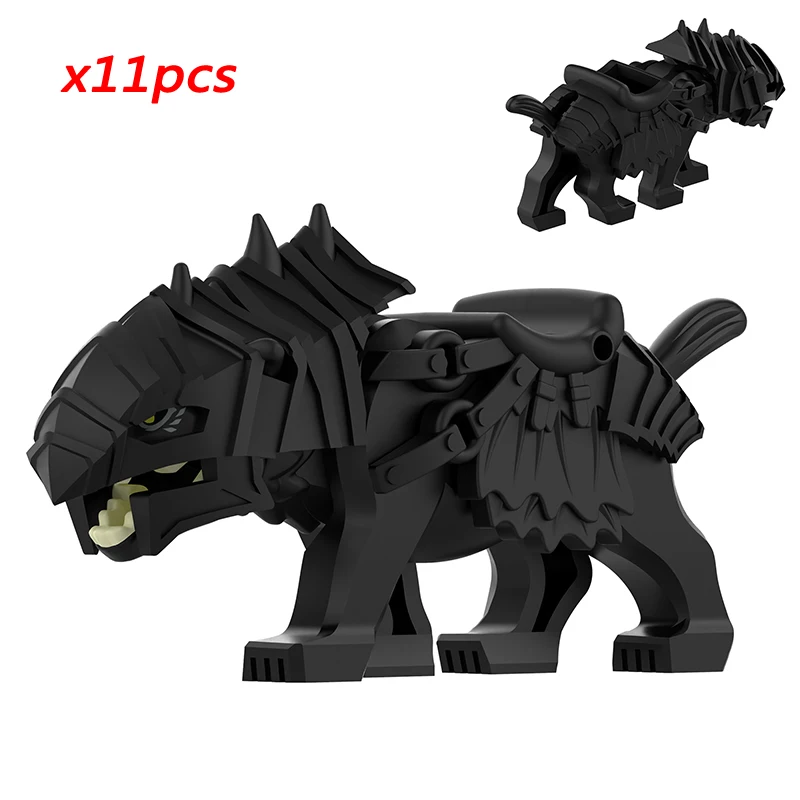 Mittelalterlicher Ork-Krieger, LOTR Große Figur, Uruk-Kriegschariot, Bausteine, 3 Stile, Spielzeug, Geschenk für Sammler