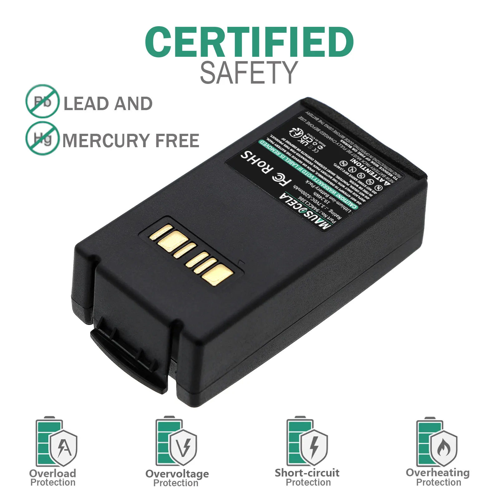 Barcode Scanner Battery For Datalogic:Falcon X3,Falcon X4,Falcon X3+,Falcon X3 Plus,4ACC0046,94ACC1386,BT-0016,BT-26,--5200mAh