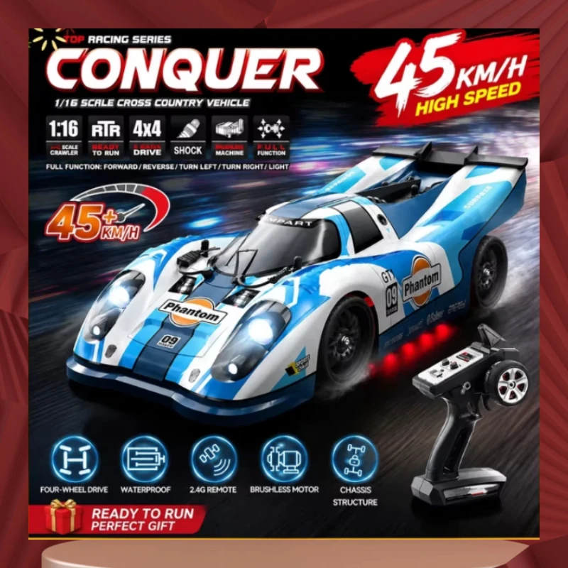 1:16 Rc Car 2.4g Drift Racing 4wd 70km/H High Speed Brushless Remote Control Vehicle Competitive Supercar Off Road Racing Toys