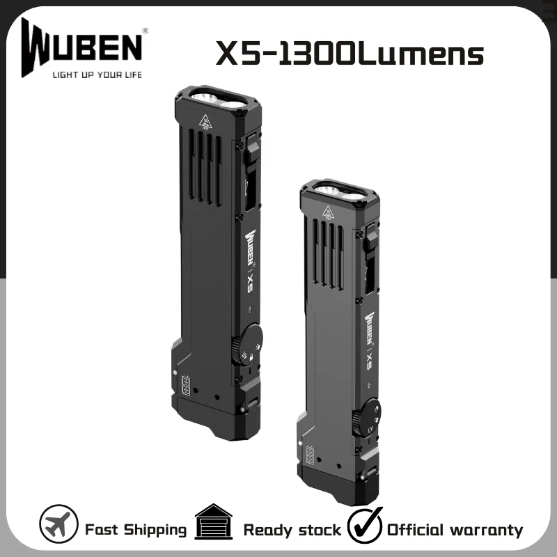 

WUBEN X5 1300Lumens Type-C Rechargeable LED Flashlight Bulit-in Battery IP65 Waterproof