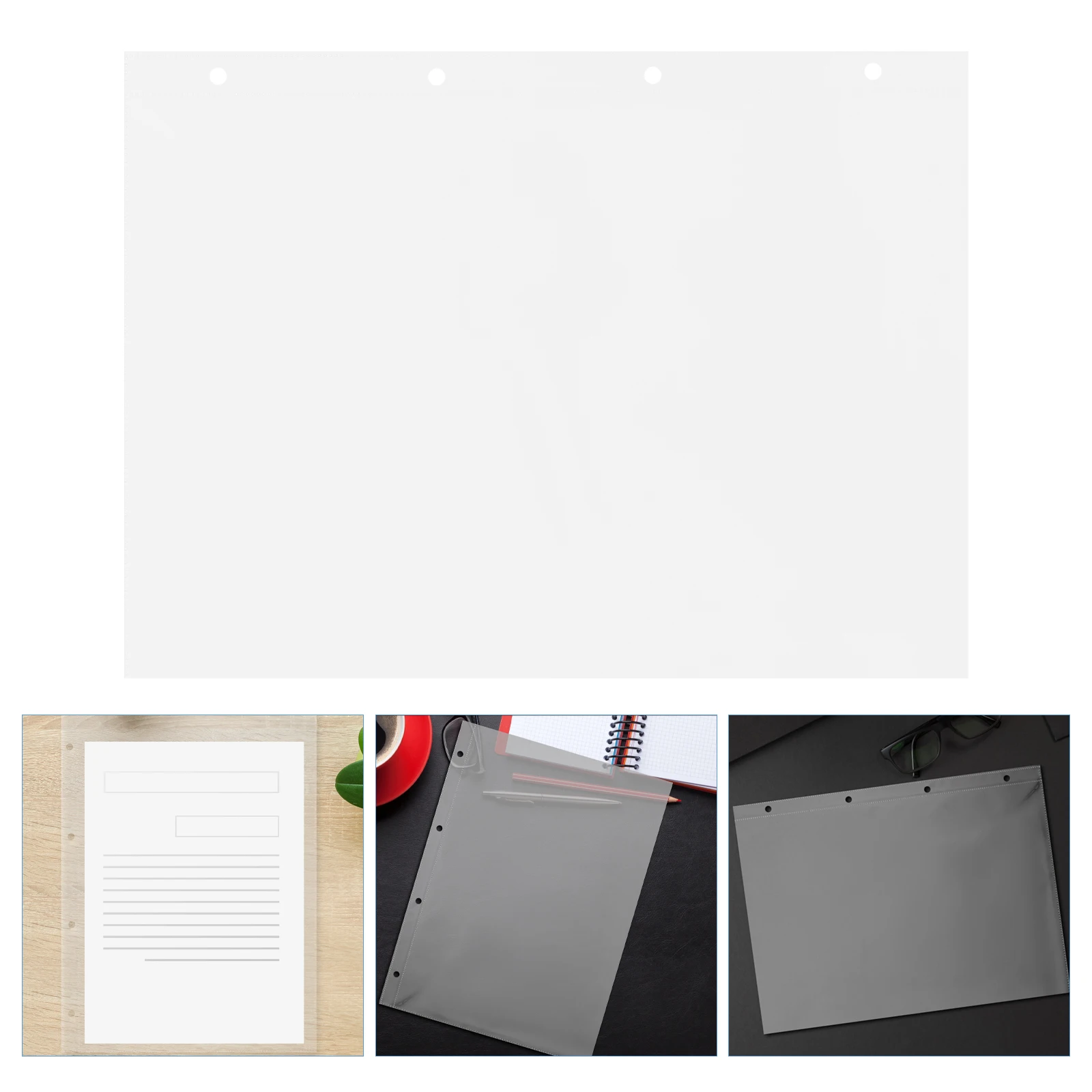 

10pcs Clear Page Protectors Waterproof Wear-resistant Transparent Sheet Protectors Binder Clear Plastic Sleeves Document Holder