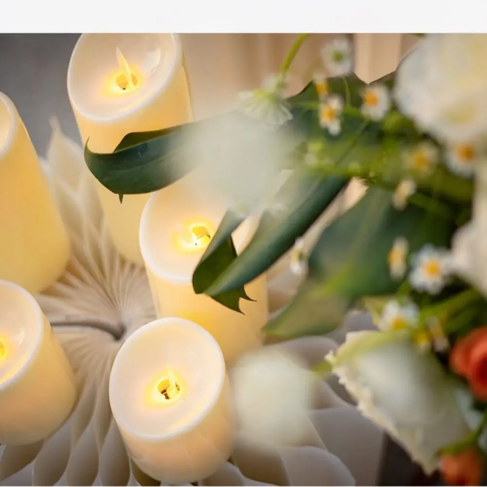 Flameless LED Candle Light Remote Control Rechargeable Flickering Electronic Lamp Wedding Party Home Decoration Ambient Lighting