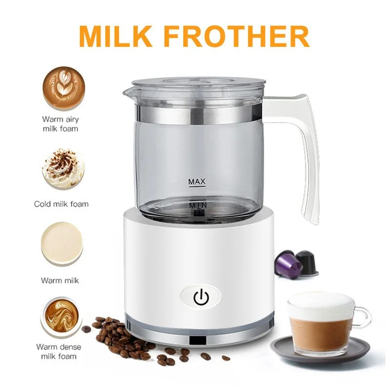 600W Electric Milk Frother Frothing Foamer Chocolate Mixer Cold/Hot Latte Cappuccino Automatic foam milk heater Warmer EU Plug