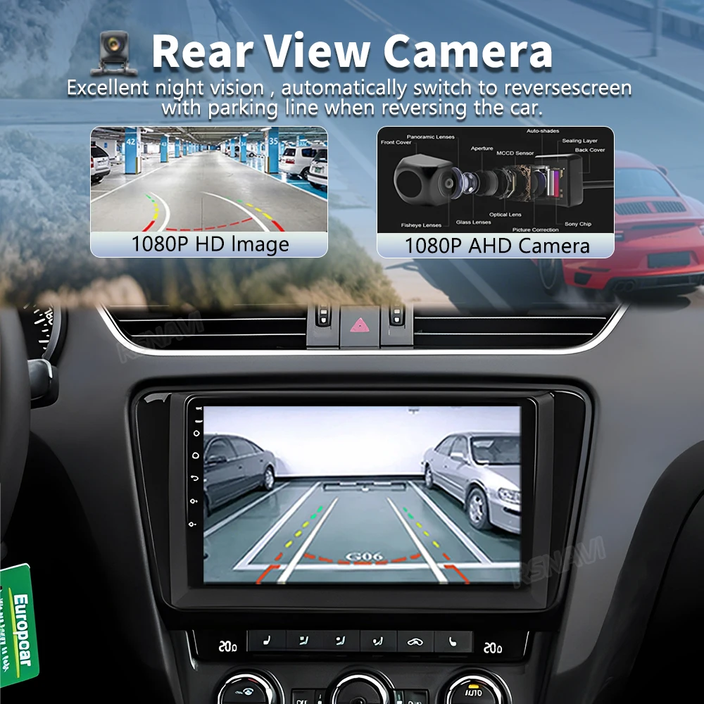Android 16 For Skoda Octavia 2 A5 2007-2014 2K QLED Android Car Radio Multimedia Video Player GPS Stereo CarPlay 4G Head Unit