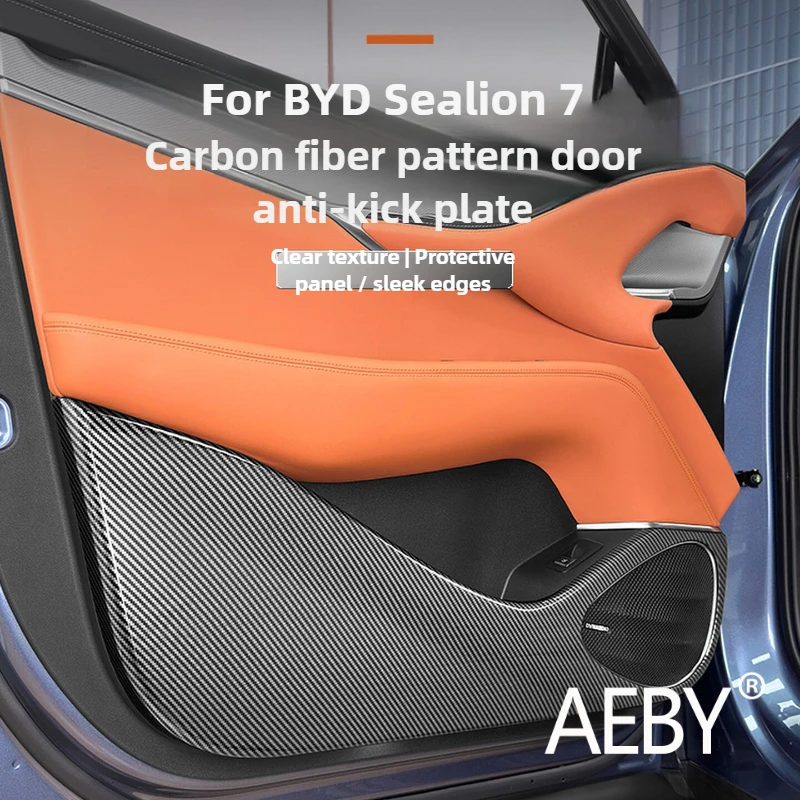 

AEBY For BYD Sealion 7 2024 Carbon Fiber Door Sill Protector Anti-Scratch Guard Panel Car Interior Styling Accessories Trim