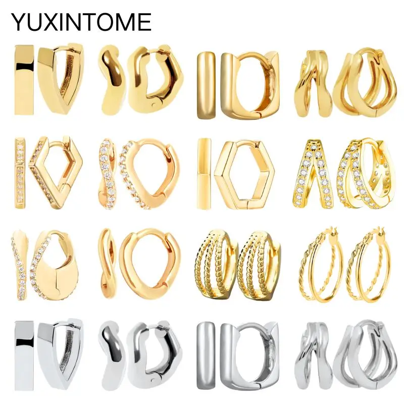 925 Sterling Silver Needle Double Circle Zirconia Earrings For Women Minimalism Vintage Geometry Hoop Earrings Fashion Jewelry