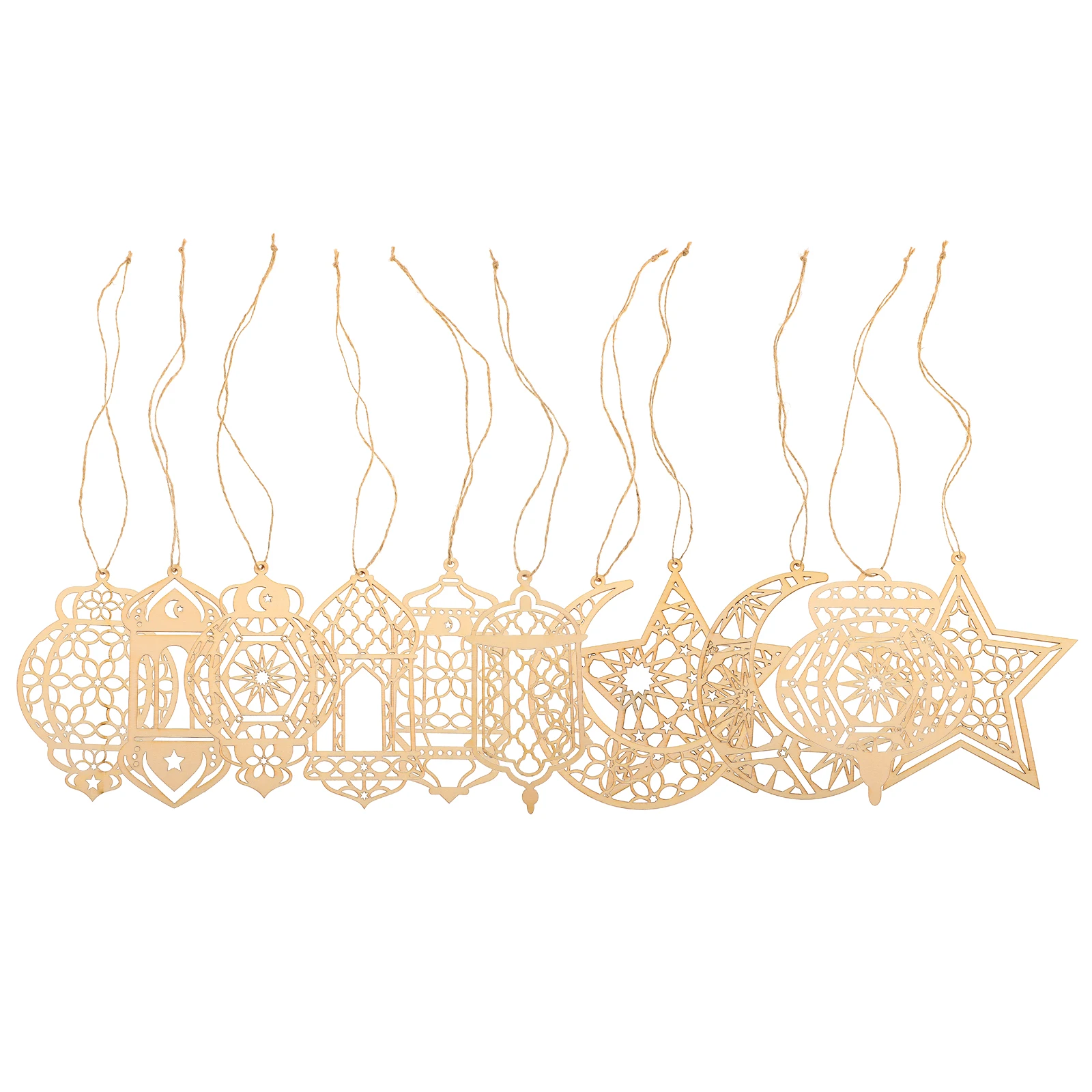 

11pcs Creative Home Decoration Wooden naments Hollow Design DIY Crafts Party Slice Decorative Embellishment