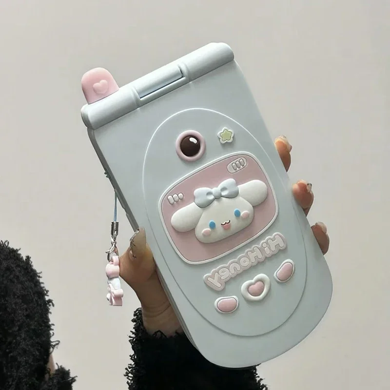 

Sanrios Hellokittys Cinnamoroll модель мобильного телефона откидной зеркальный чехол для телефона Iphone 15 14 13 12 11 Pro Max Противоударная задняя крышка