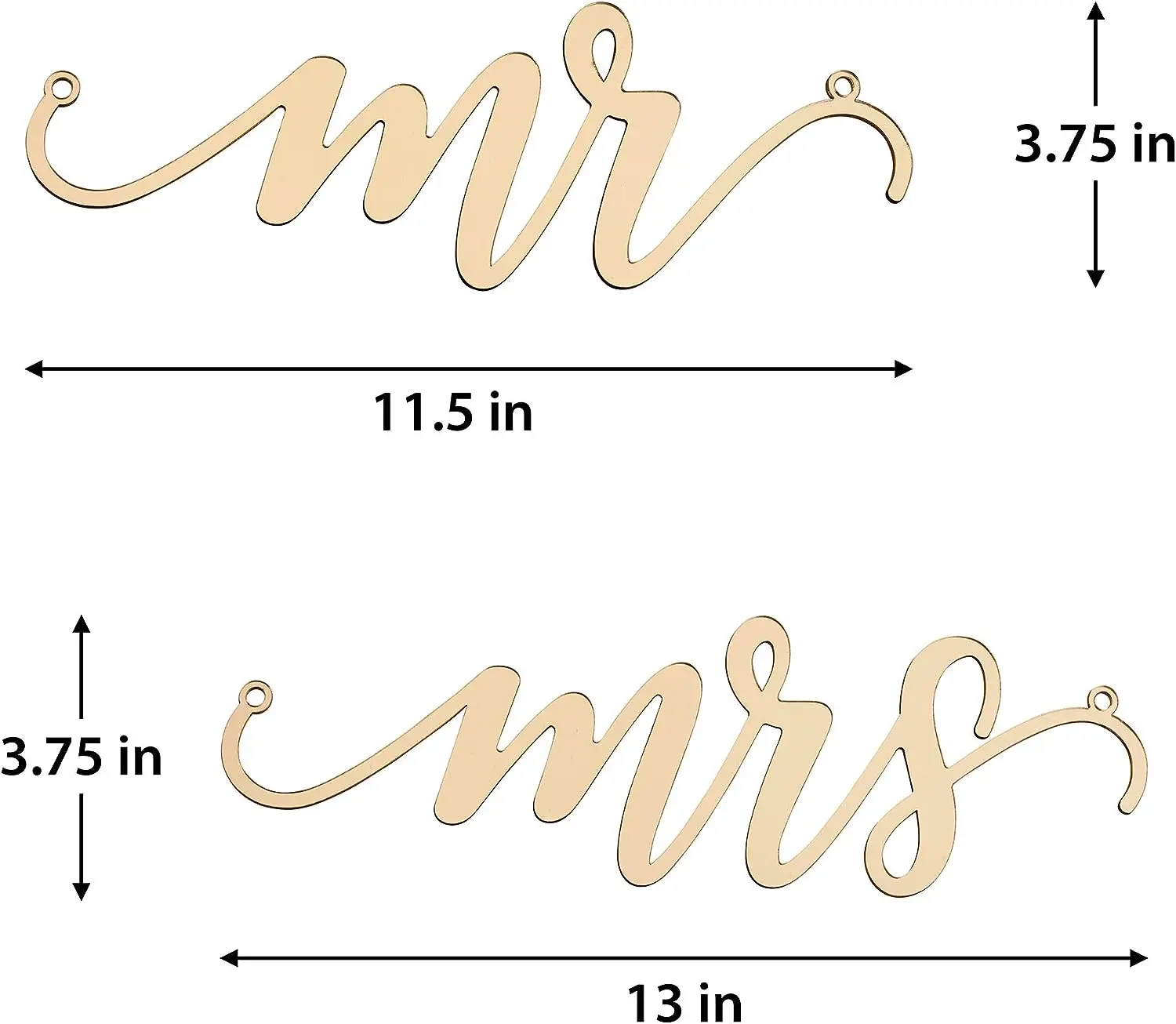 Mr and Mrs  Wedding Chair Signs for Wedding  Party  Chair Decoration Engagement Annivesary