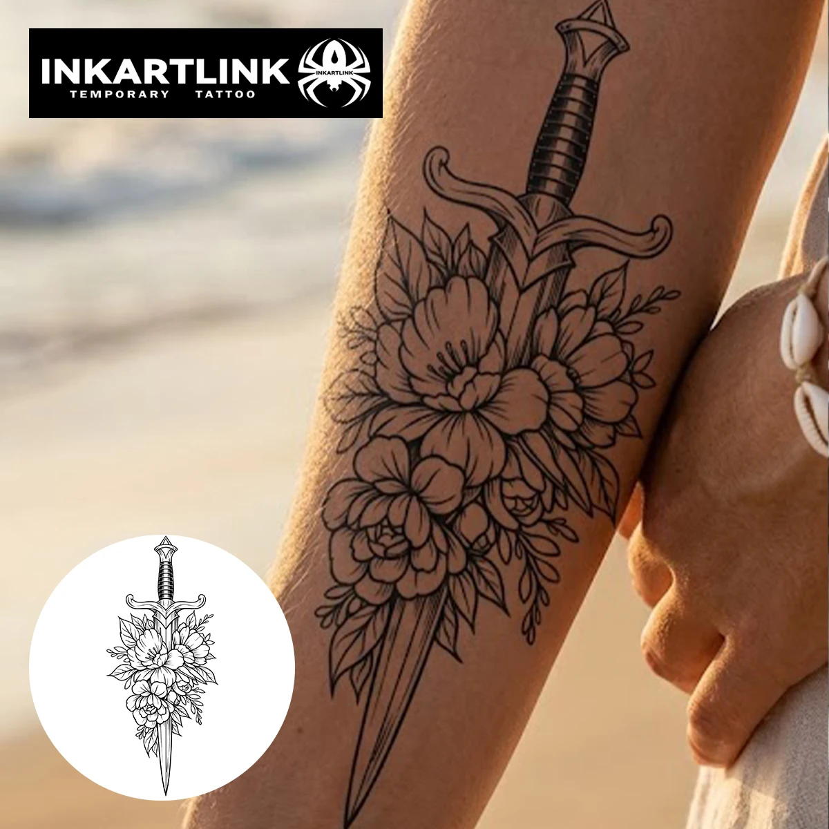INKARTLINK Soft & Sharp Juice Tattoo Patch Waterproof, Continuous Color Rendering for 1-2 Weeks, Essential for Trendy People
