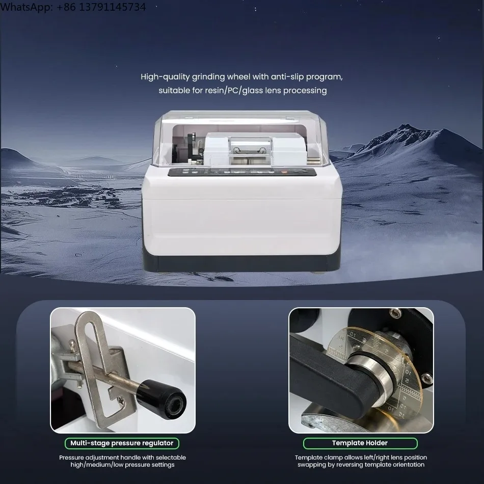 Lens Processing Equipment Fully Automatic Edge Grinding Machine SJG-7100A Sharp Edge Polishing PC Grinding Wheel Universal Chuck