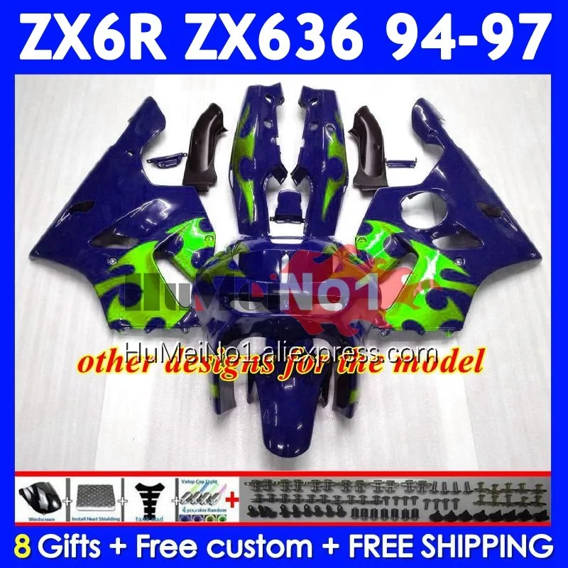 Kit de carenado púrpura para KAWASAKI NINJA ZX 6R, 636, 6 R, ZX-636, ZX-6R, 201No.137, ZX636, ZX6R, 94, 95, 96, 97, ZX600, 1994, 1995, 1996, 1997