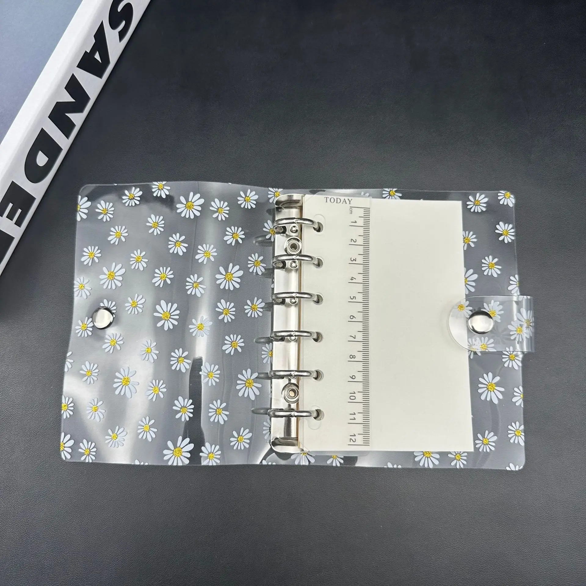 Handbook notebook transparent PVC shell A5/A6/A7 loose-leaf folder cover cute little daisy