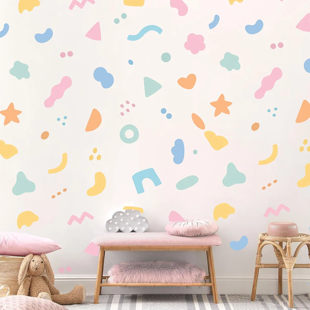 Geometrische abstrakte Formen Wandaufkleber Baby Kinderzimmer Kinderzimmer Boho nordische Formen Wandtattoos Schlafzimmer Spielzimmer Home Decor