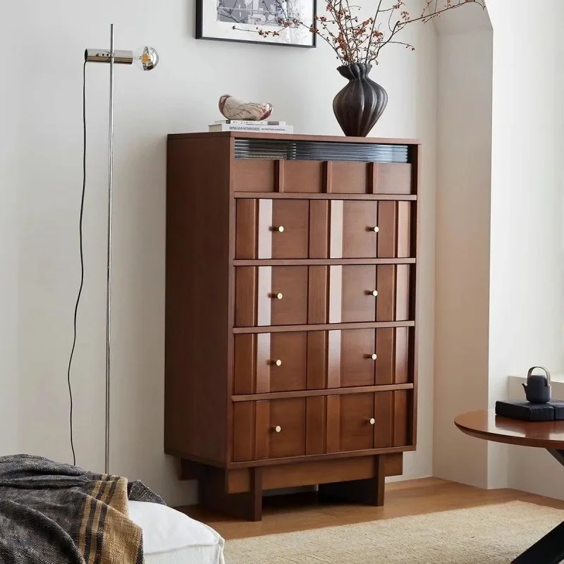 Solid wood chest of drawers, living room and bedroom storage, end of bed drawers, wall art stand cabinet, retro