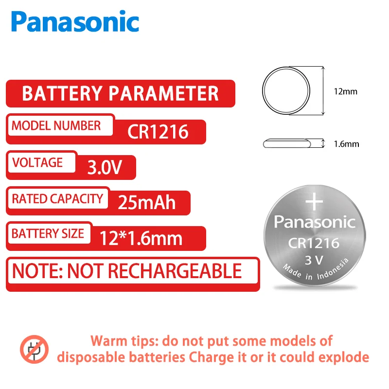 Oryginalne 5 szt. Baterii Panasonic CR1216 bateria litowa 3V CR 1216 5034LC do zegarka elektroniczna zabawka pilot