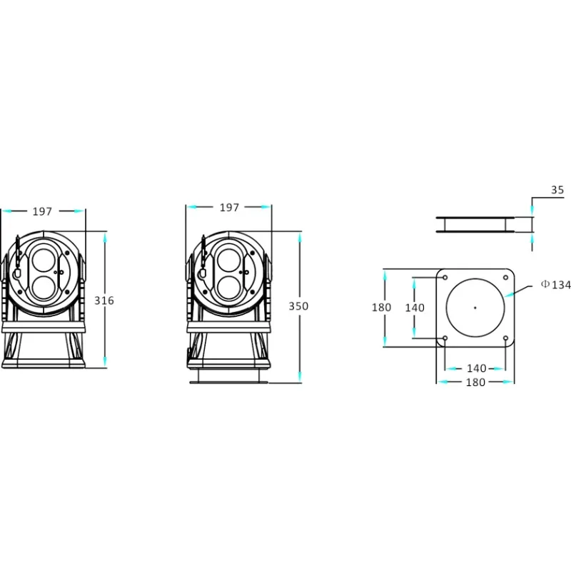 IP67 Dual Spectrum PTZ Thermal Camera 640x512 30x Zoom Long Range Perimeter Surveillance System