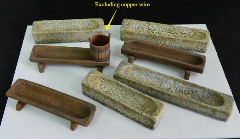 1/35 Schaal Gegoten Hars Model Gemonteerd Kit Houten en Steenvoer-troughs Scènemodel Ongemonteerd en Ongeverfd