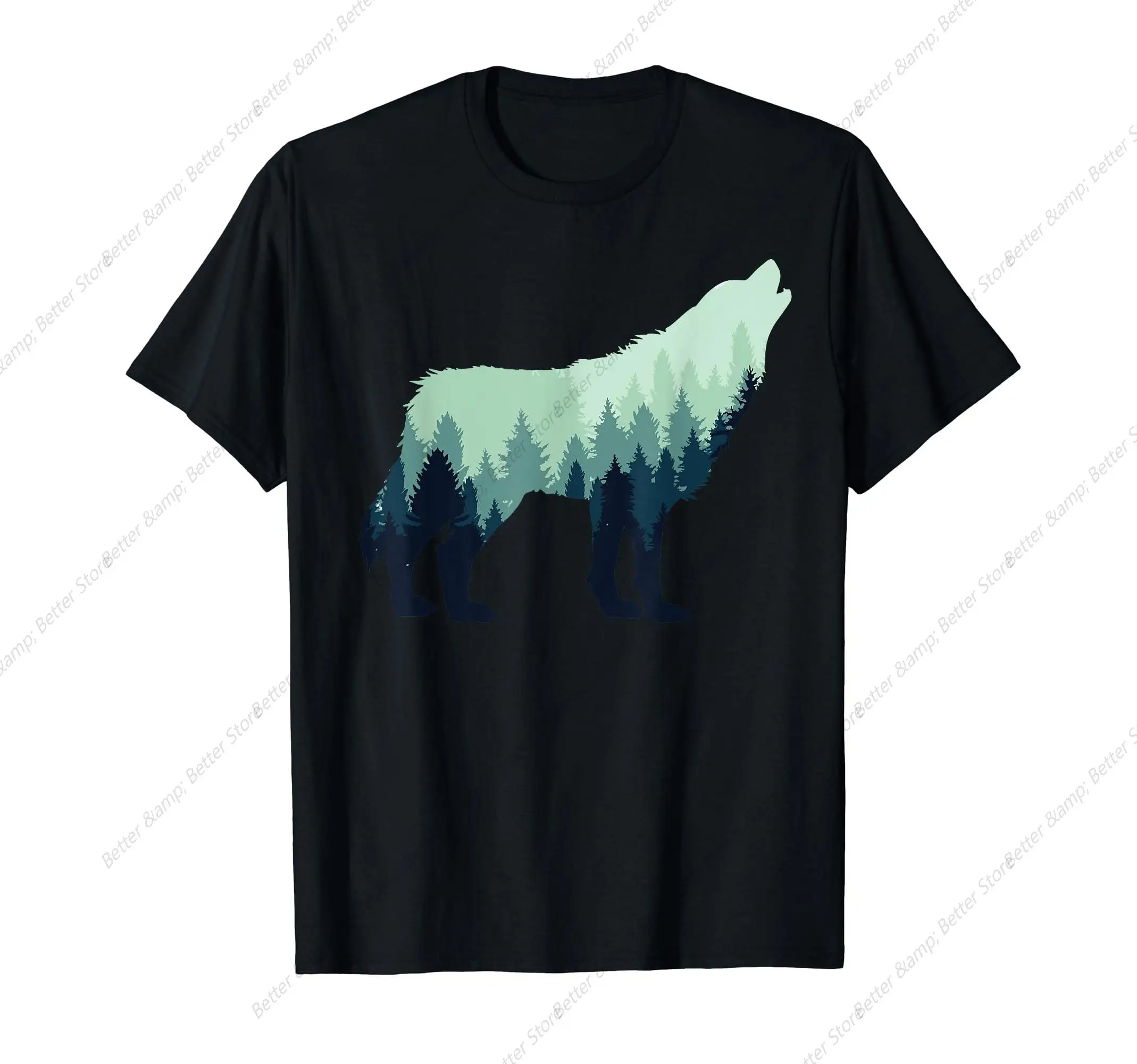 Wolf Nature Forest Outdoor Hiking Camping Hunting Gift T-Shirt