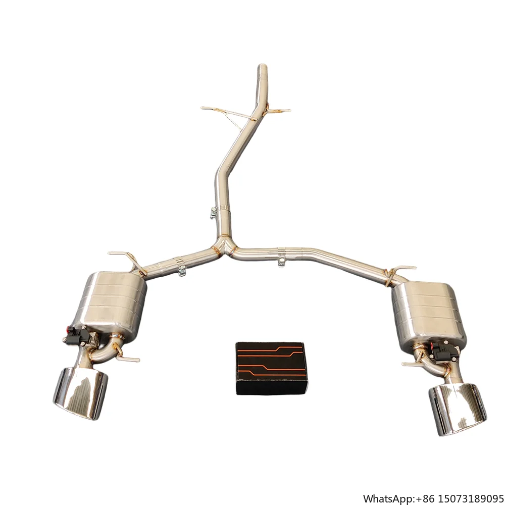 VD Valve Muffler Exhaust Pipes for A4/A5 B8/B9 2.0T Upgrade RS4 Tips Stainless Steel Exhaust Pipe