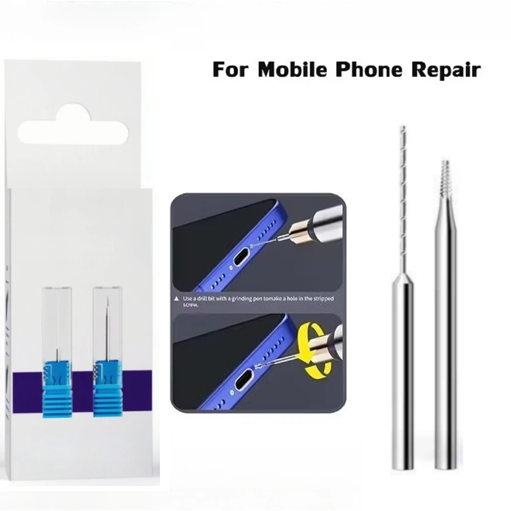 2Pcs Stripped Screw Extractor U8 Alloy Drill Bit Set Slip Thread Screw Removal Tool for Smartphone Laptop Electronics
