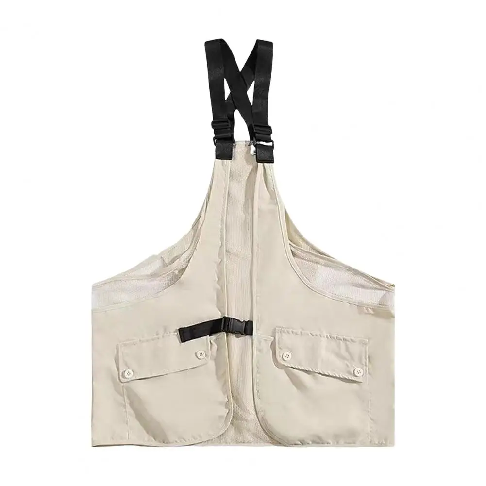 Chest Bag Vest Hip-Hop Style Adjustable Straps Design Multi Big Pockets Men Waistcoat Street Style Unisex Sports Vest Streetwear