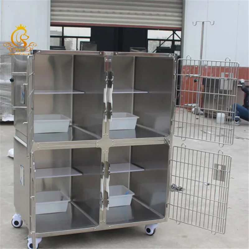 Custom Modular Dog Kennel Movable Large Animal Cat Dog Pet Cage Veterinary Stainless Steel Pet Cage