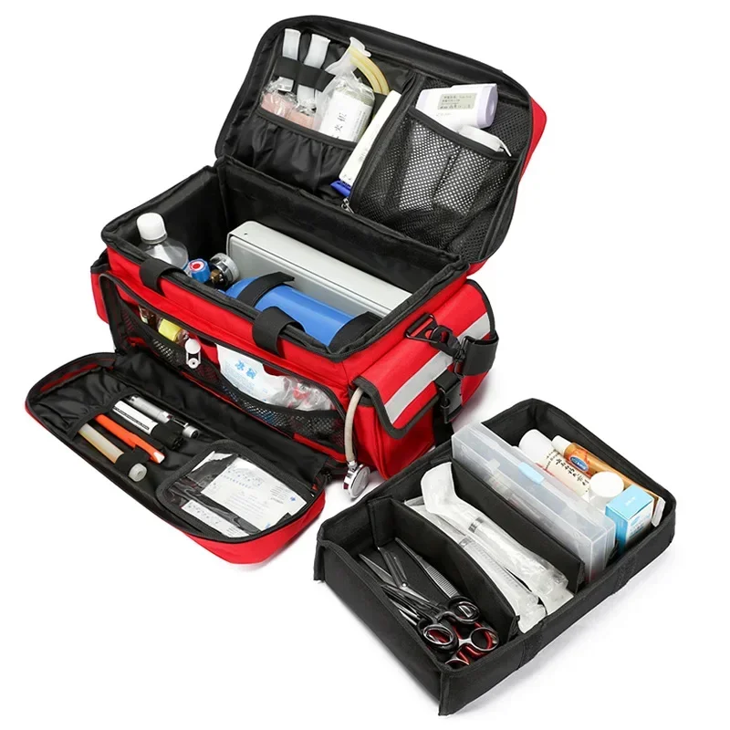 Portable Outdoor Survival Disaster First Aid Kits Empty Large Earthquake Emergency Bags Big Capacity Home/Car Medical Package