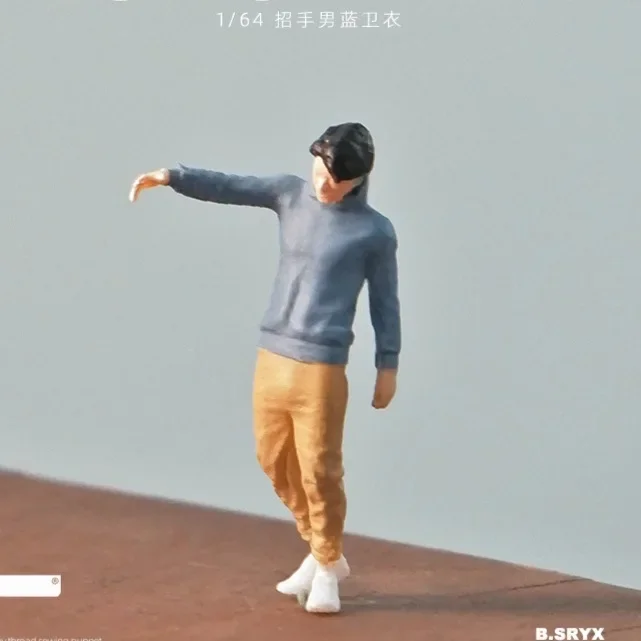 1:64 Anime Felpa ragazzo Mini bambola Figura Modello in miniatura Puntelli fotografia Modello di scena Fai da te Tavolo di sabbia paesaggistico ornamento