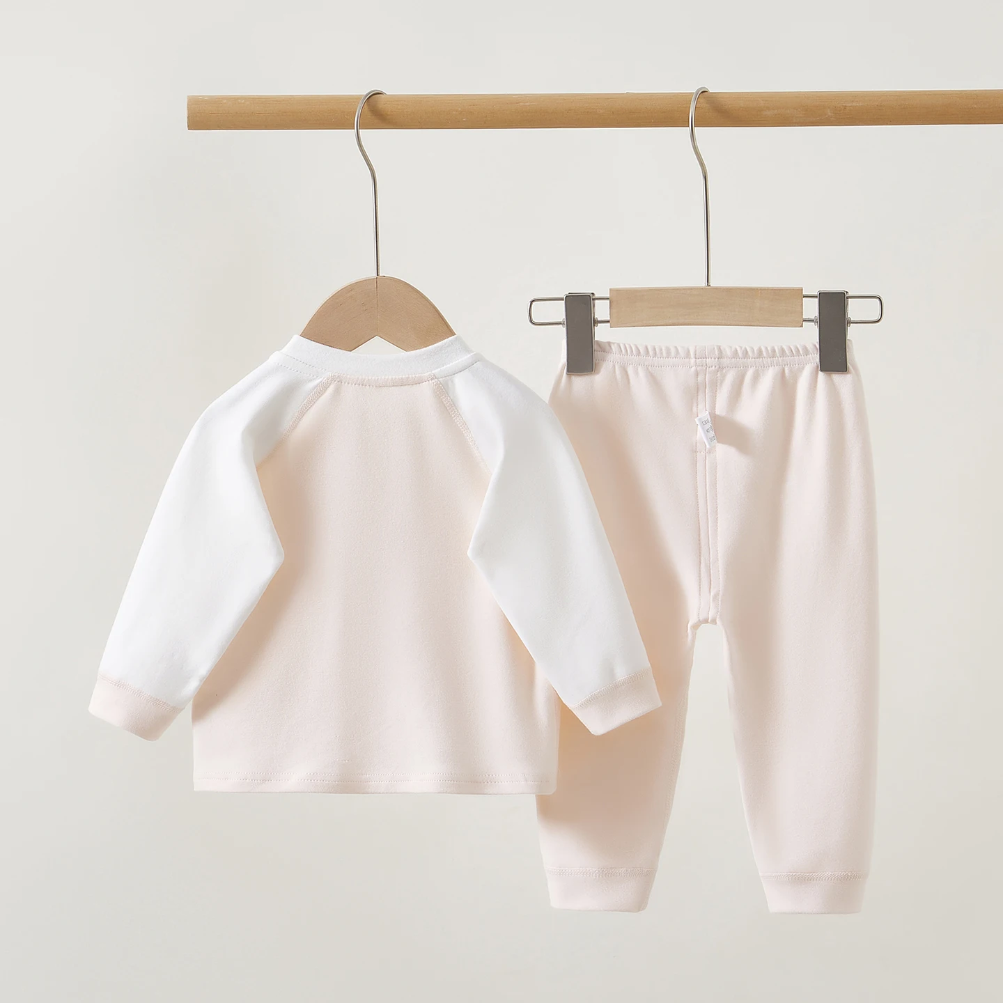 Little Lamb Dudu Autumn/Winter Style Infant Soft Cotton Stand Collar Autumn Clothing Set for Boys and Girls, Thickened Home Wear