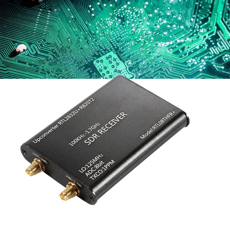 100Khz-1.7Ghz RTL-SDR Receiver Upconverter RTL2832U+R820T2 1PPM TXCO SDR Radio Receiver For AM FM CW LSB USB Durable