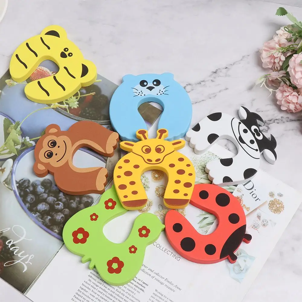 5/10pcs Home Security Soft Foam Door Clip Cartoon Animal Finger Protector Baby Safety Door Stopper Guard