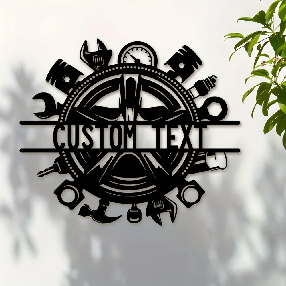 

Custom Metal Car Workshop Wall Sculptures Add Family Name House Number Rustic Indoor Outdoor Deco Ideal Housewarming Present