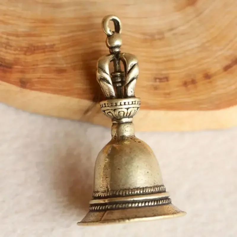 1PC Tibetan Bronze Bell Antique Bell Christmas Tree Pendant Brass Handicraft Magic Bell Wind Shui Feng For Decoration