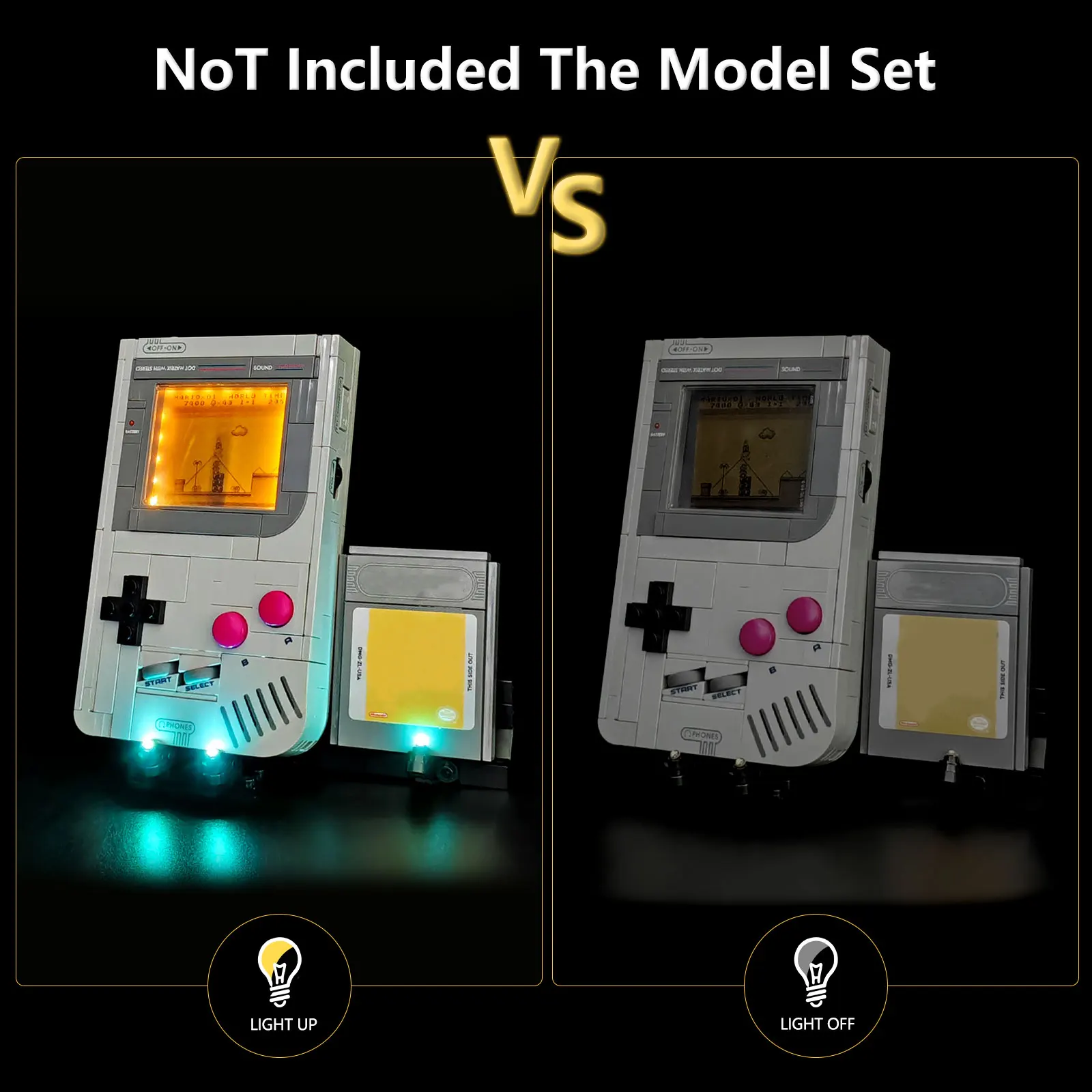 BRIXSPARK LED Lighting Kit Compatible Lego 72046, USB DIY Light Set For Game Boy MOC Building Blocks, Bricks No Included
