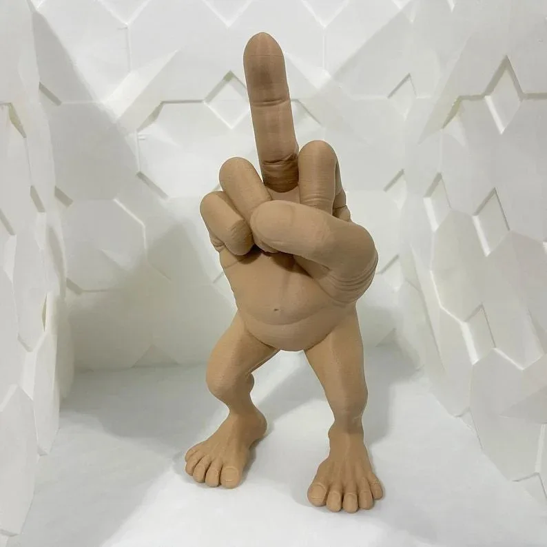 Independent website new parody creative funny middle finger mannequin leg resin craft desktop party decoration ornament