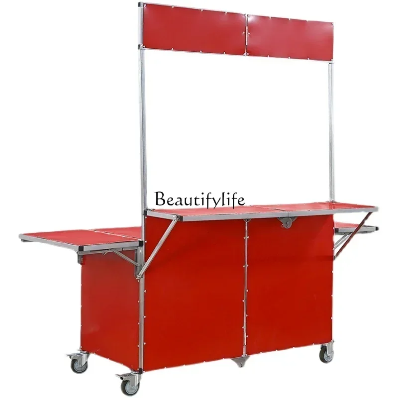 FG11Folding and disassembling pulley multi-functional mobile cart, cold drink stall car promotion table