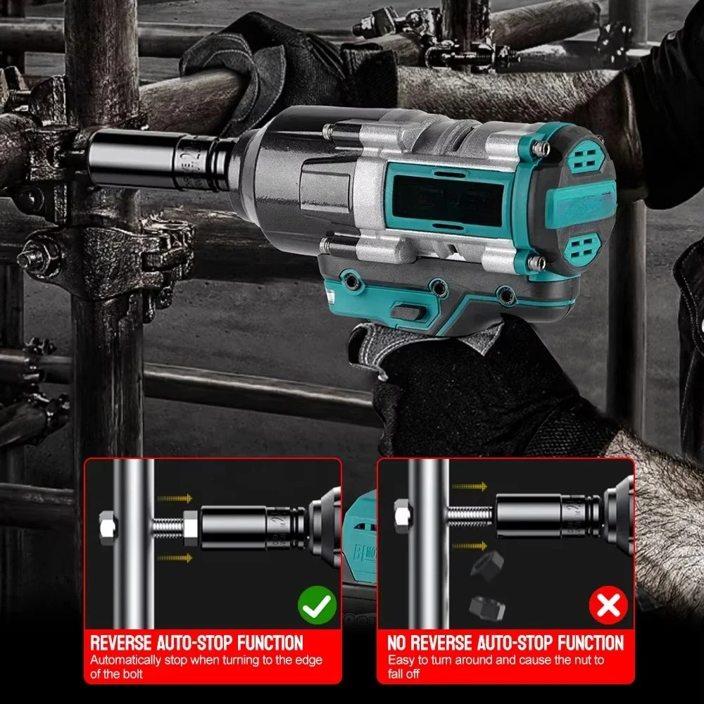 ONEVAN 3100NM Brushless Electric Wrench 3/4 Inch Cordless Impact Wrench 588VF Battery Handheld Power Tool for 18v Battery