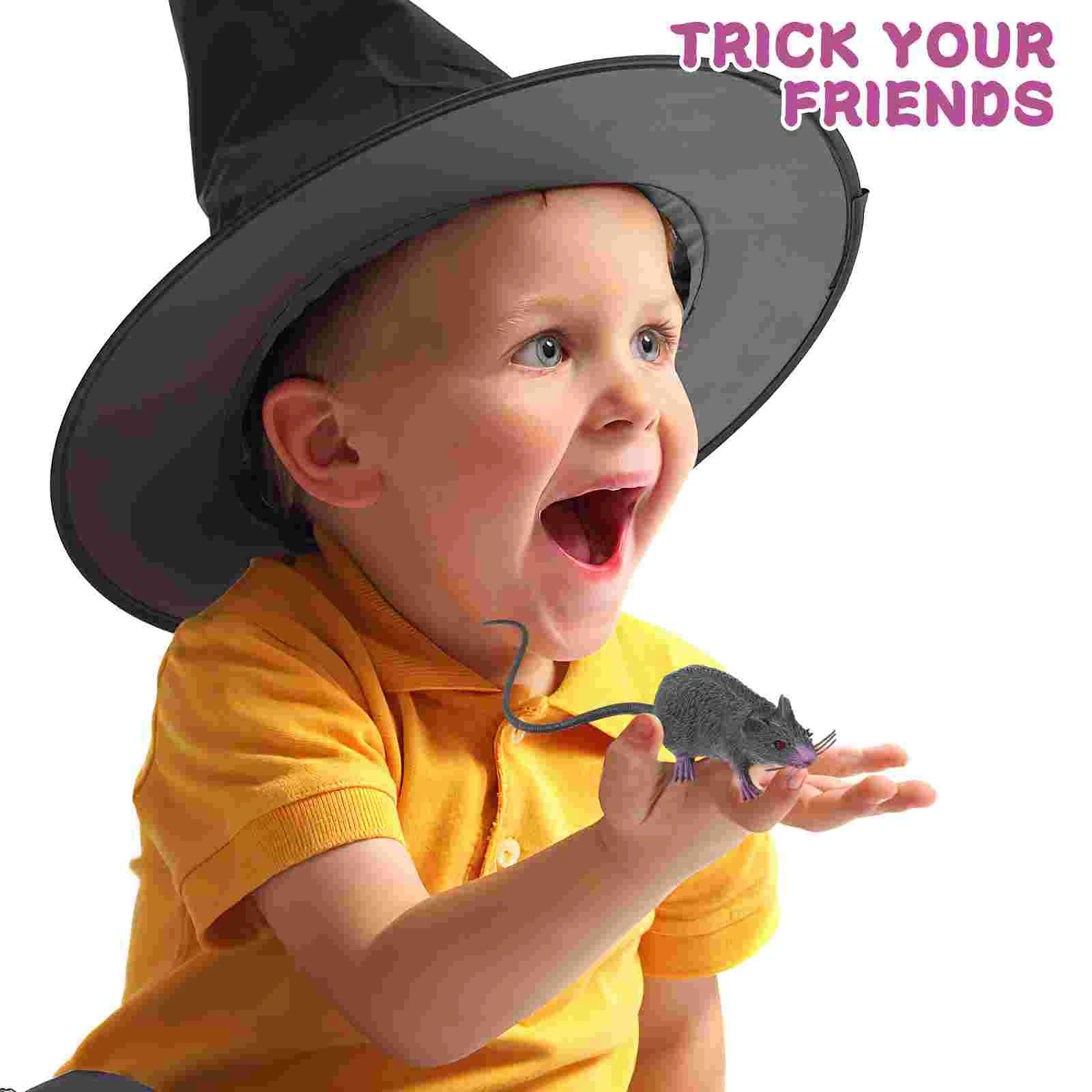 Mini jouets d'extérieur pour enfants, modèle de souris de simulation, farce d'Halloween, 2 pièces