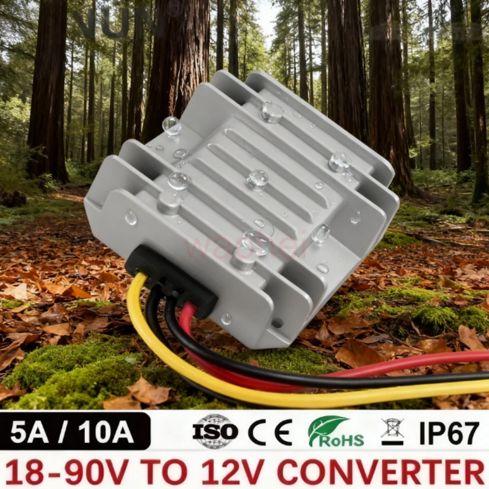 

18-90V to 12V 5A 10A DC 24V 36V 48V 60V 72V to DC 12V 60W 120W Buck Converter Stabilizer Step-down Power Supply Module for Cars