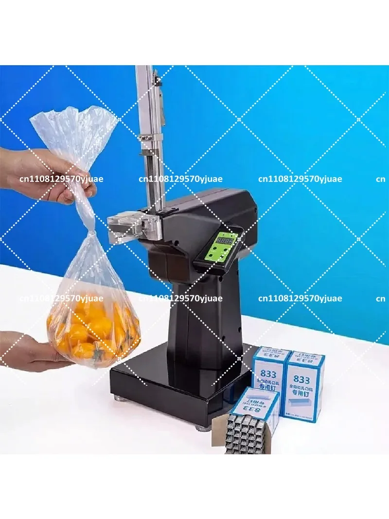 Compact Mesh Bag Sealing Machine Digital Control Net Bag Clipper Adjustable Staple Interval Easy Operate
