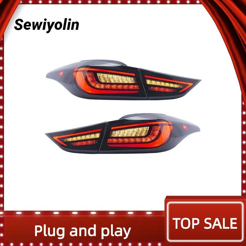 

Car Accessories LED tail Lights For Hyundai Elantra 2011-2016 Plug And Play 12V Rear Lamp Sequential DRL Signal Automotive