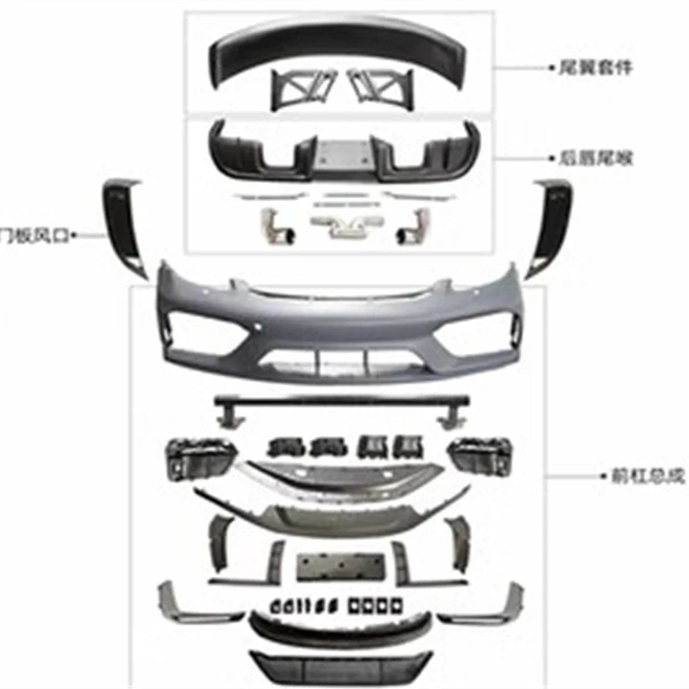 

Car surround body kit Front bumper rear lip Tail throat spoiler for Porsche Cayman 718 981modified GT4